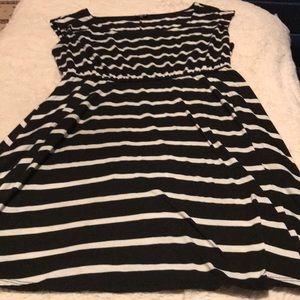 Striped cap sleeve dress